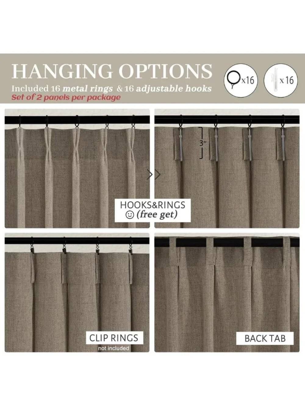 Natural Linen Sheer Curtains 84